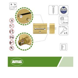 Cerrojo de Sobreponer de Alta Seguridad para Puertas de Madera
